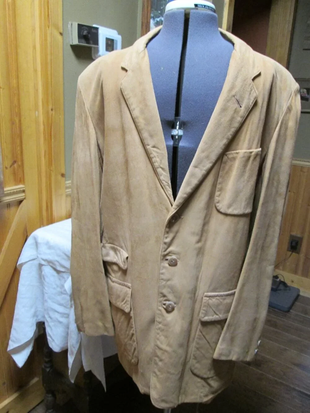 Vtg Made in California suede sport jacket MOD authentic 60s three button 4 pockt